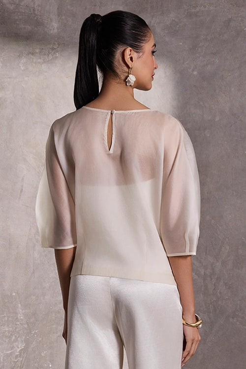 Ivory Gajji Silk Bustier