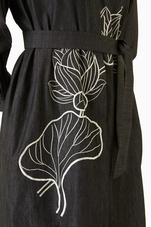 Black Lotus Shirt Dress