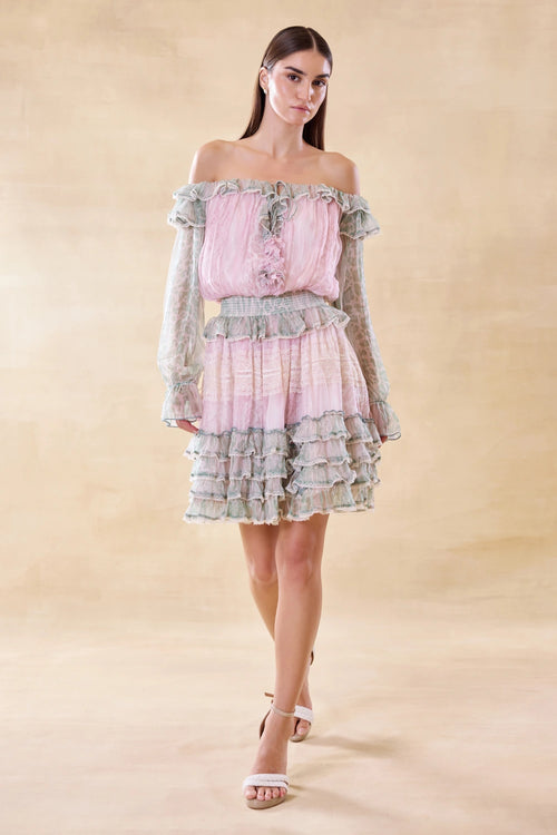 Azure Bloom Short Dress