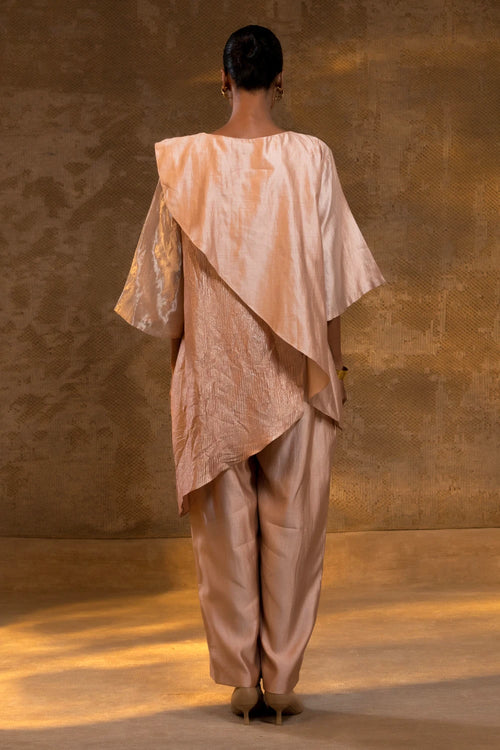 Agneya Blush Tissue and Silk Layered Co-ord Set