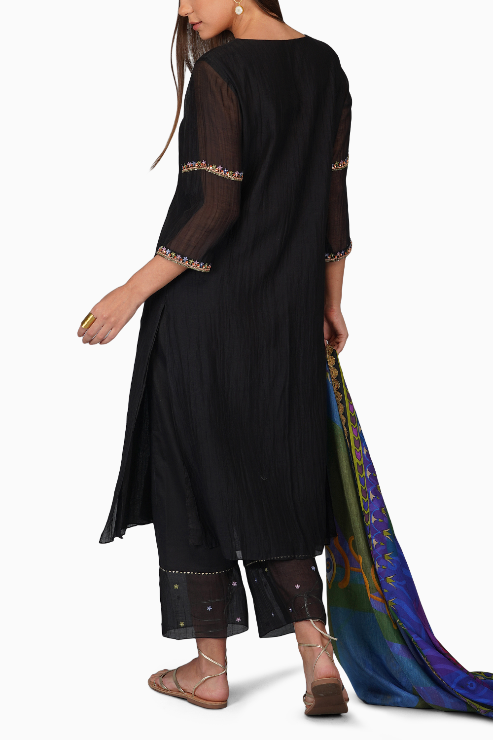 Egyptian Print Dupatta And Kurta Set