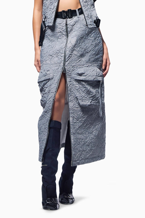 Slate Grey Cargo Skirt