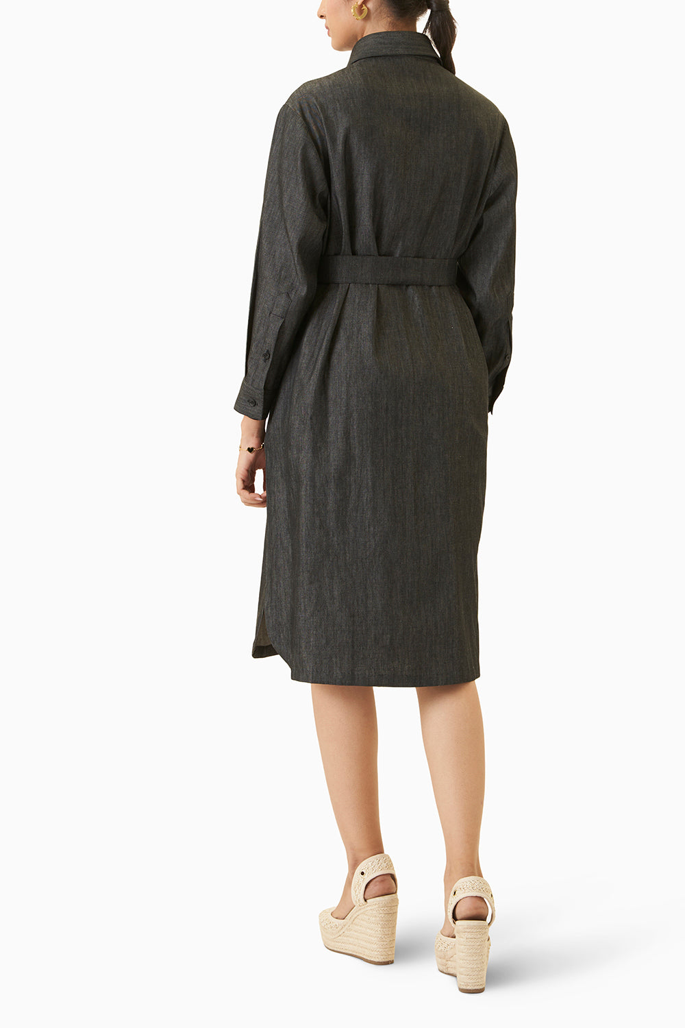 Black Lotus Shirt Dress