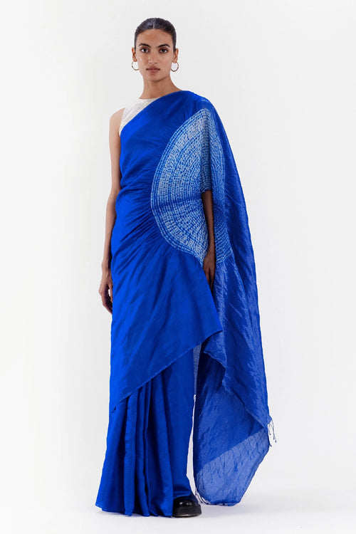Palla Metallic Blue Handsfree Saree