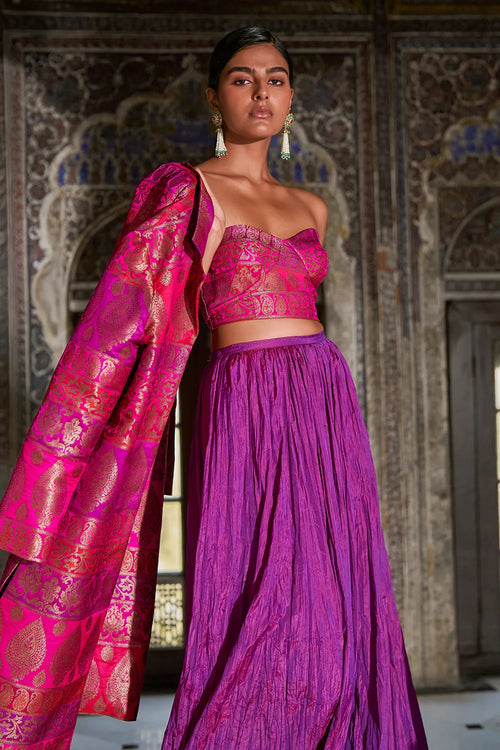 Benares Tissue Stripe Drape Skirt