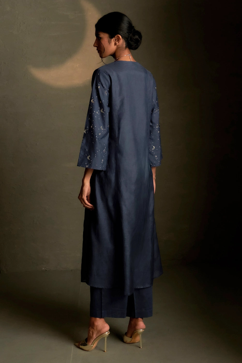 Blue Dusk Double Yoke Kurta Set