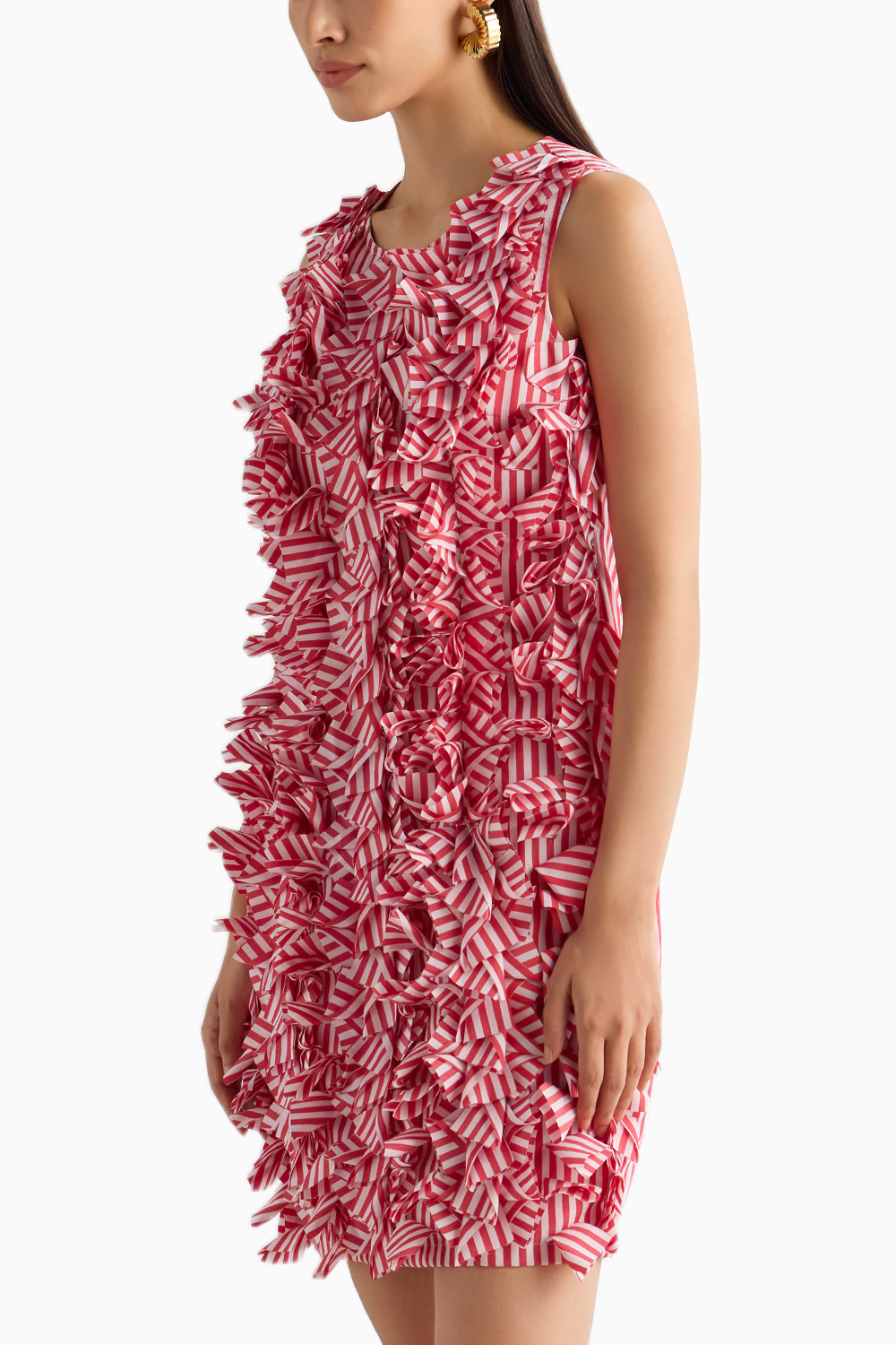 Red Stripe 3D Dress