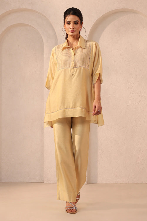 Vaayu Beige Collar Co-ord Set