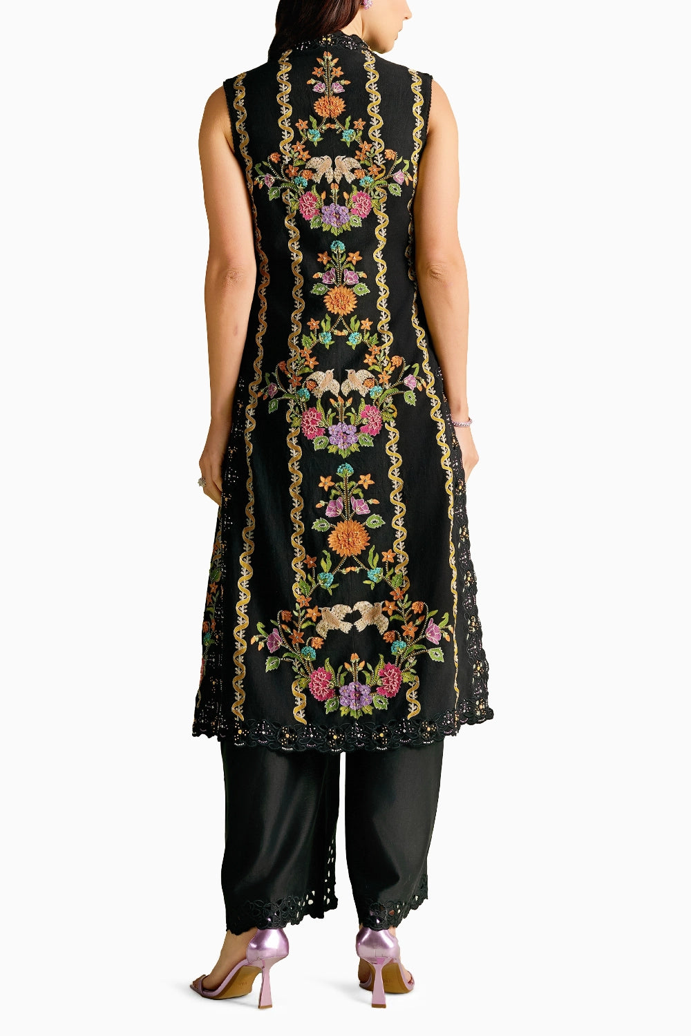 Black Cutwork Bell Co-Ord Set