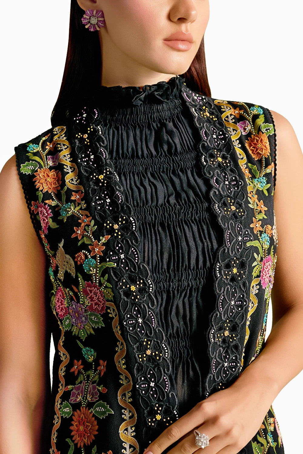 Black Cutwork Bell Co-Ord Set