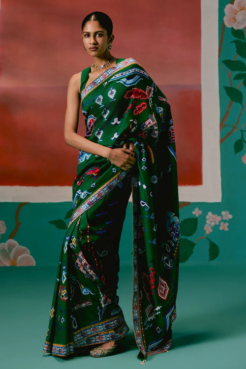 Emerald Aztec Saree