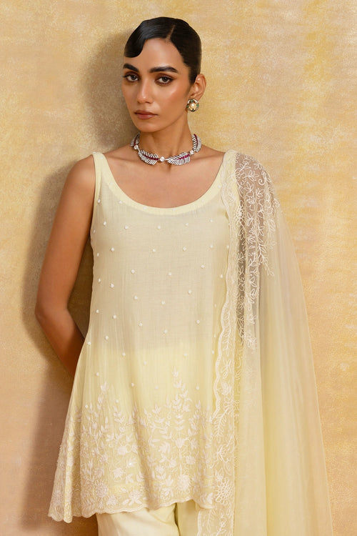 Dilruba Butter Yellow Sharara Set