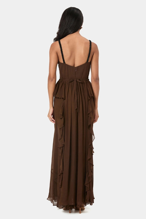Embellished Ruffle Gown