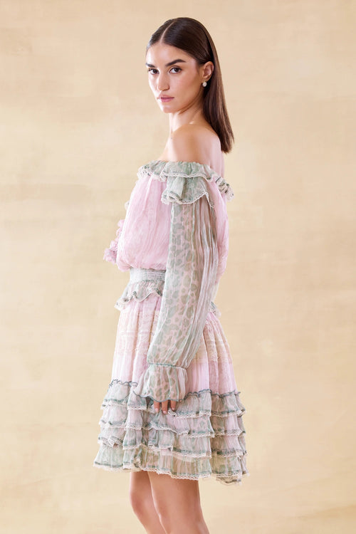 Azure Bloom Short Dress