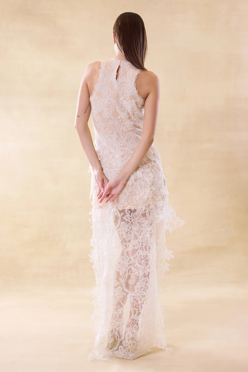 Lace Whisper Asymmetric Dress