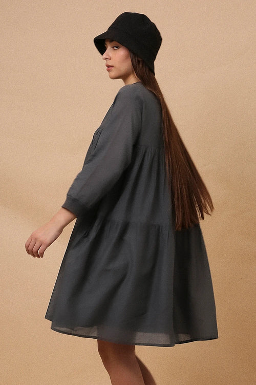 Ash Gray Mul Rib Vena Dress