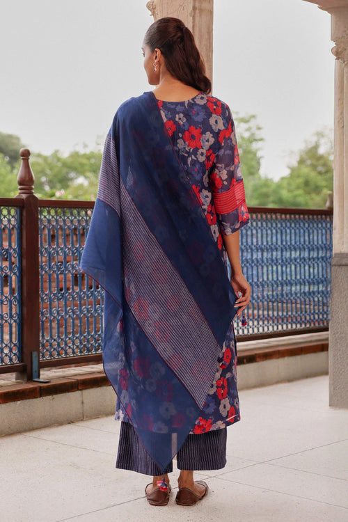 Indigo Bloom Kurta Set
