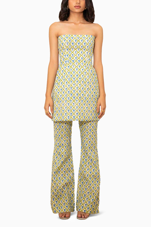 Casa Handblock Tube Top With Pants
