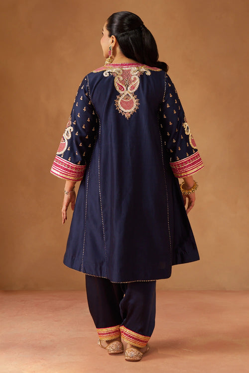 Riva Deep Blue Chauga with Salwar