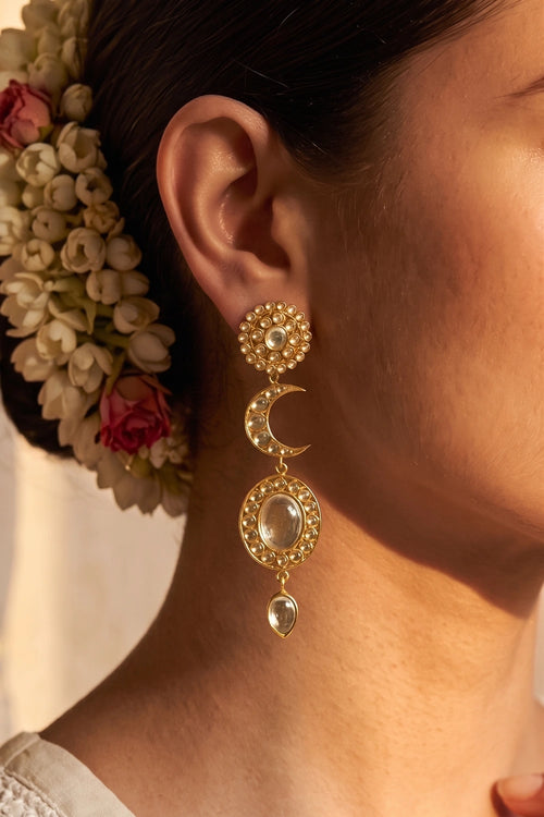Kiran Danglers with Mirror Polki