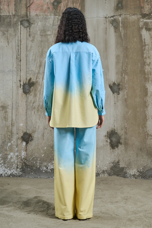 Soft Horizon Shirt With Embroidered Trousers