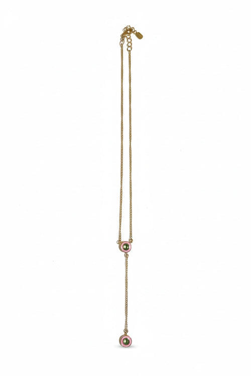 Pink Enamel Necklace