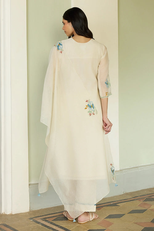 Ivory Applique Kurta Set