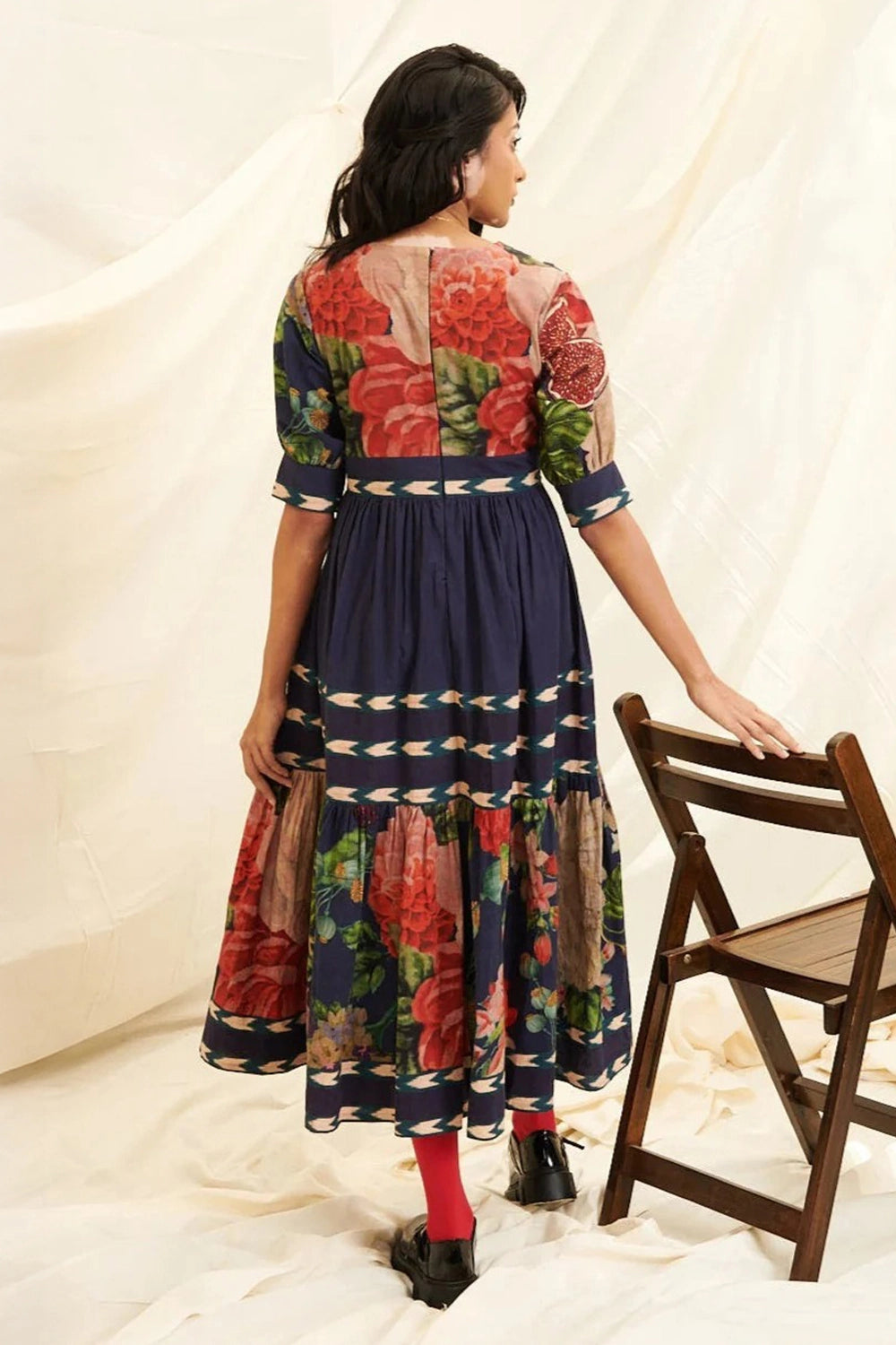Poppy Bloom Stripe Dress
