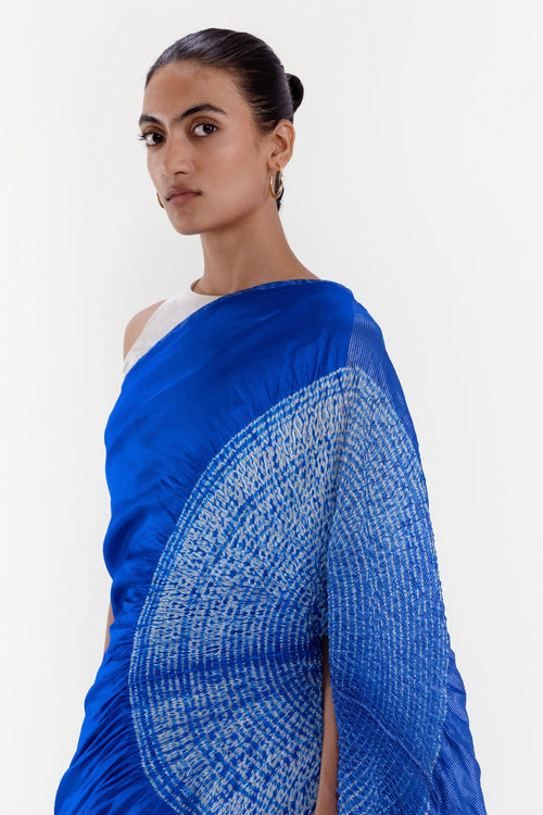Palla Metallic Blue Handsfree Saree