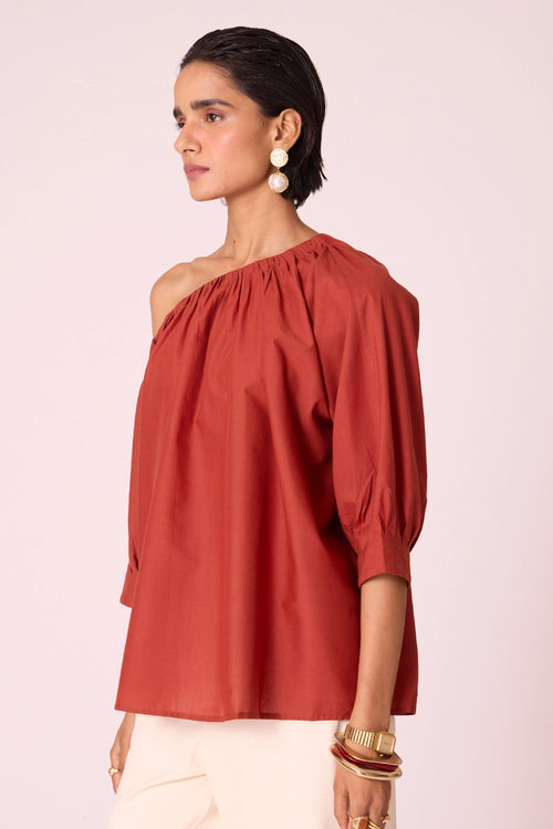Dina Rust Off Shoulder Top