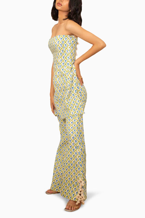 Casa Handblock Tube Top With Pants