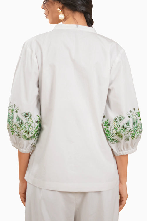 Wild Flower Cotton Embrodered Blouse
