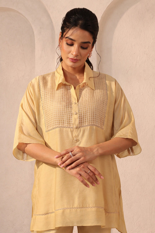 Vaayu Beige Collar Co-ord Set