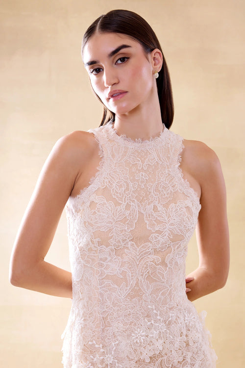 Lace Whisper Asymmetric Dress
