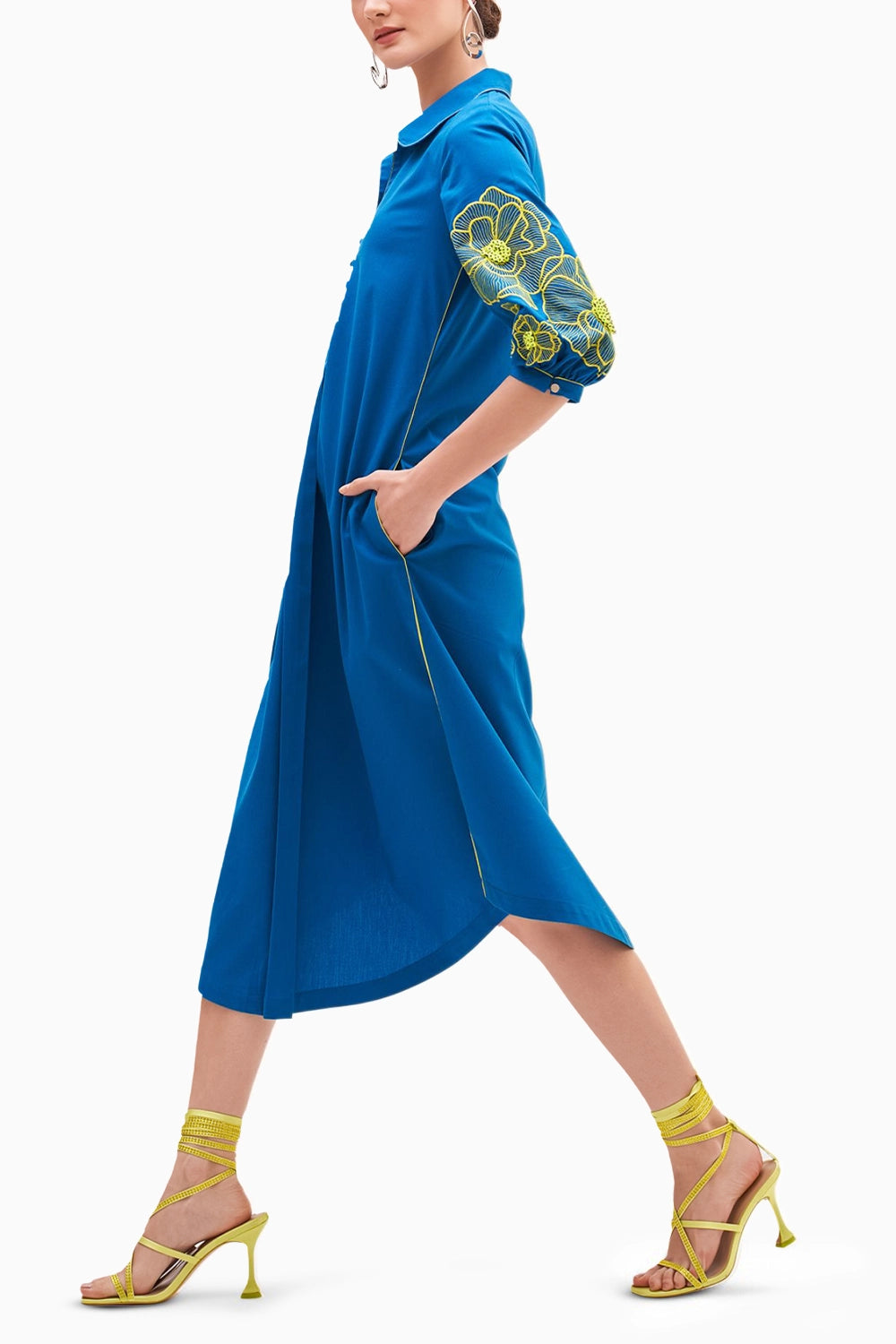 Oh-pop Blue Whale Midi Dress