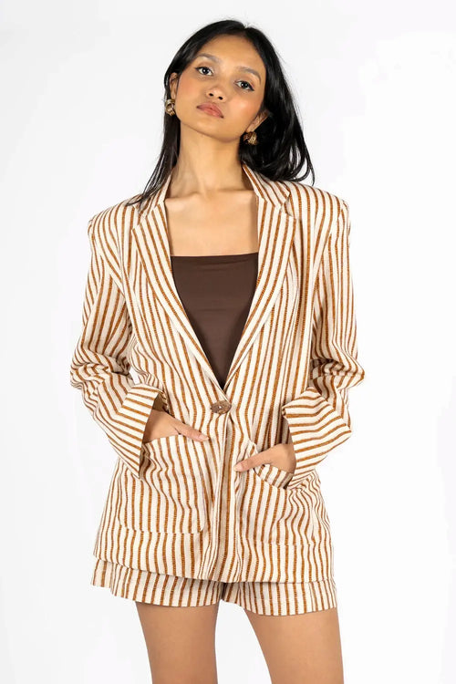 Brown Stripes Blazer