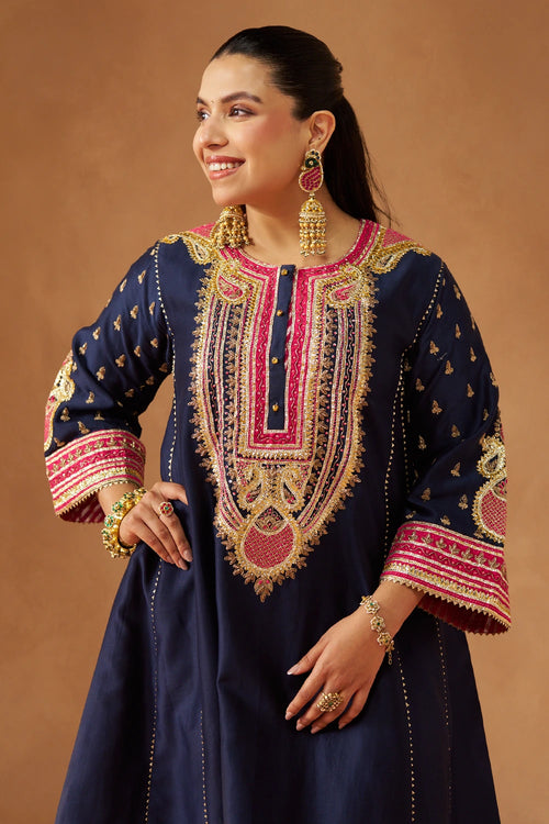 Riva Deep Blue Chauga with Salwar
