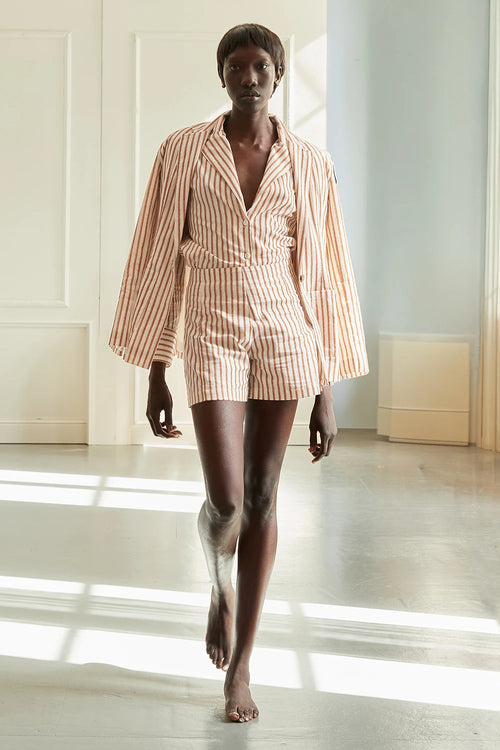 Brown Stripes Shorts