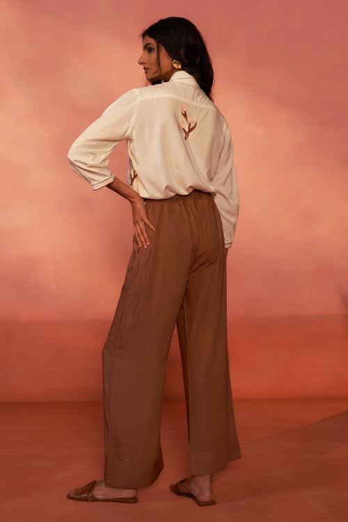 Tulip Tip Toe White and Brown Co-ord Set