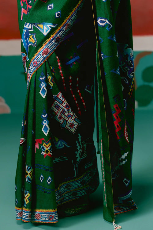 Emerald Aztec Saree
