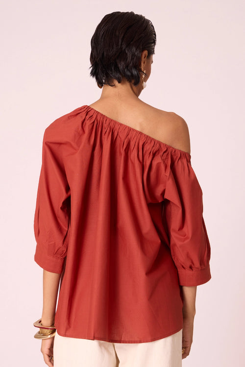 Dina Rust Off Shoulder Top