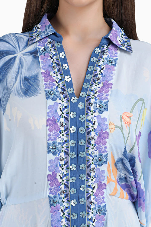 Petals Below Placement Printed Dress