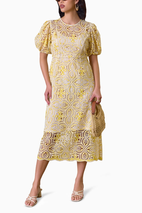 Sunshine Lace Midi Dress