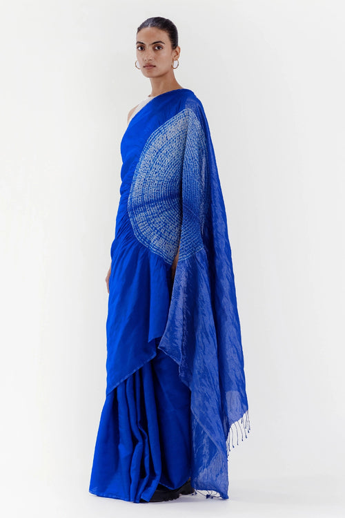 Palla Metallic Blue Handsfree Saree