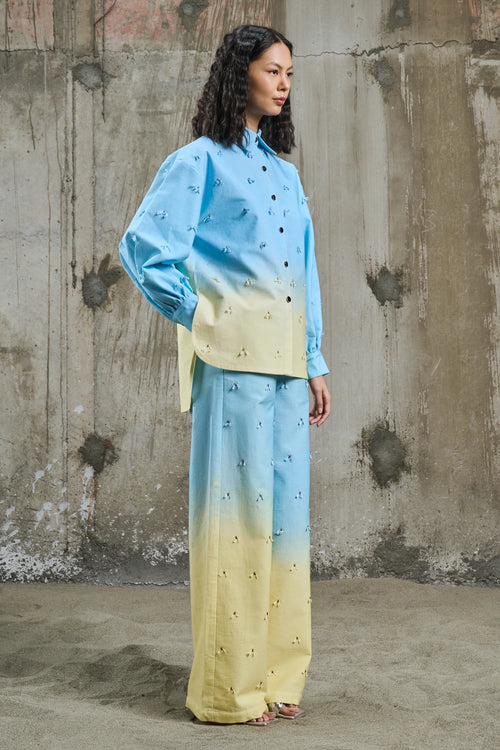 Soft Horizon Shirt With Embroidered Trousers
