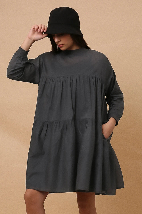 Ash Gray Mul Rib Vena Dress