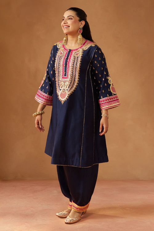 Riva Deep Blue Chauga with Salwar