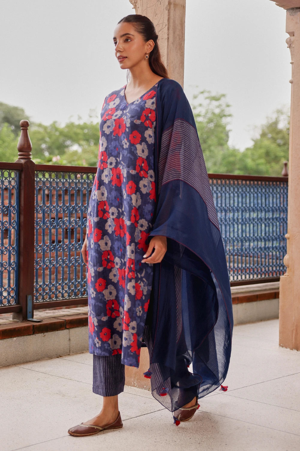 Indigo Bloom Kurta Set