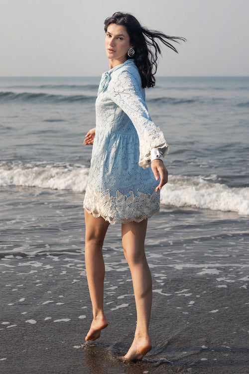 Ice Blue Mini Dress