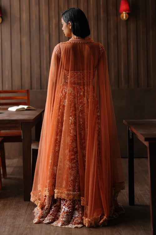Rust Beaded Blossom Lehenga Set